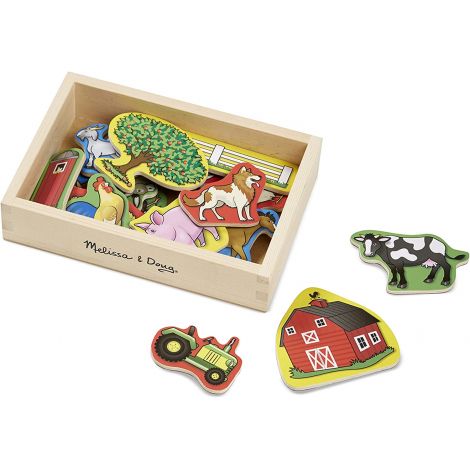 Set 20 magneti in cutie de lemn Ferma, Melissa and Doug 9279 - imagine 9